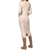 Midi knit skirt, beige blend
