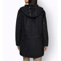 Lammfell-Look-Jacke, schwarz