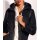Lammfell-Look-Jacke, schwarz