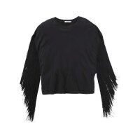 Marken-Fransenshirt, schwarz