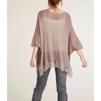 Oversize sweater with lace, rosé