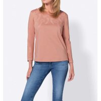 Jerseyshirt m. Stickerei, apricot