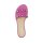 Leather mule wit beads, pink