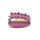 Leather mule wit beads, pink