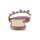 Leather mule wit beads, pink