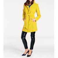Designer-Wolljacke m. Gürtel, gelb
