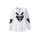 Bluse m. Ornament-Applikation, weiß-schwarz