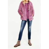Reversible weave fur jacket. rose wood