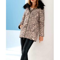 Designer-Wende-Daunenjacke, Leo-schwarz