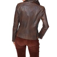 Designer-Lammnappaleder-Bikerjacke, braun