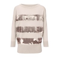 Feinstrickpullover m. Pailletten, nude