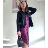 Designer- Lammnappalederjacke, schwarz