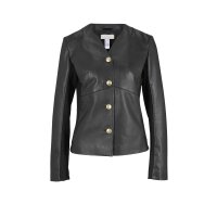 Designer- Lammnappalederjacke, schwarz