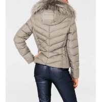 Designer-Steppjacke m. Webpelz, taupe