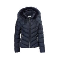 Designer-Steppjacke m. Webpelz, marine