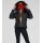 Designer-Steppjacke m. Webpelz, schwarz