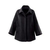 Marken-Wollflauschjacke m. Webpelz, schwarz