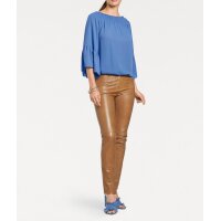 Designer-Volant-Carmenbluse, blau