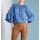Designer-Volant-Carmenbluse, blau