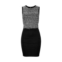 Marken-Strickkleid, schwarz-silber