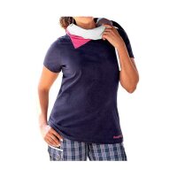 Shirt with scarf, navy-colourful