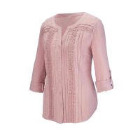 Bluse m. Spitze, rosé