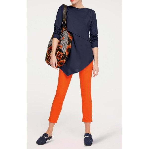 Designer-Bauchweg-Jeans, blutorange