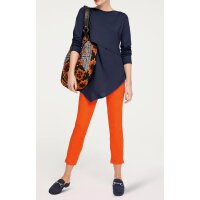 Designer-Bauchweg-Jeans, blutorange