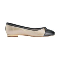 Ballerina aus Rindleder u. Synthetik, goldfarben-schwarz