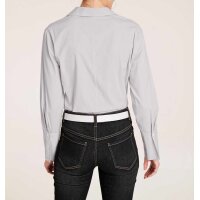 Designer-Bluse m. Perlen, grau
