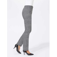 Glencheck pattern jersey trousers, black-white