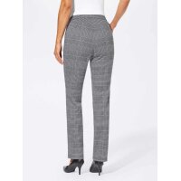 Glencheck pattern jersey trousers, black-white