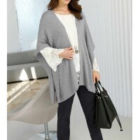 Knit poncho, grey blend