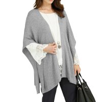 Knit poncho, grey blend