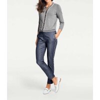 Designer-Cardigan m. Perlen, grau