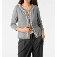 Designer-Cardigan m. Perlen, grau