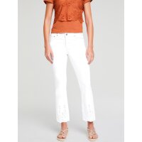 Push-up stretch jeans with embroidery, white