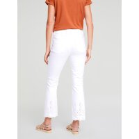 Push-up stretch jeans with embroidery, white
