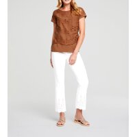 Push-up stretch jeans with embroidery, white