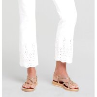 Push-up stretch jeans with embroidery, white