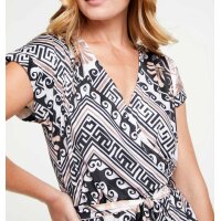 Druck-Jerseyshirt mit Gürtel, bunt