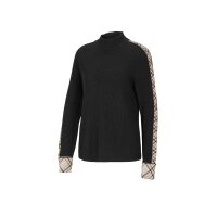 Stand-up collar sweater, black-sand-pattern
