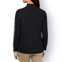 Stand-up collar sweater, black-sand-pattern