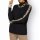 Stand-up collar sweater, black-sand-pattern