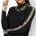 Stand-up collar sweater, black-sand-pattern