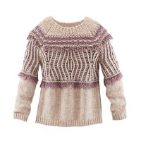 Marken-Pullover, beige-mauve