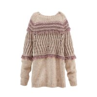 Marken-Pullover, beige-mauve