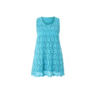 Designer-Spitzen-Blusentop, türkis