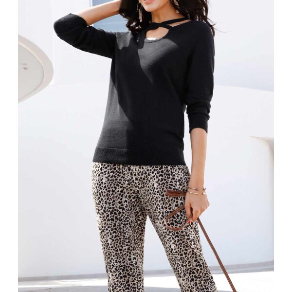 Fine knit sweater, black