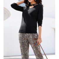 Feinstrickpullover, schwarz